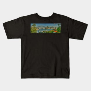 Sunny Sydney Harbour pano 1 Kids T-Shirt